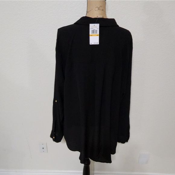 Michael Kors black zippered gauzy flowy plus size 3X new!!! - Picture 2 of 6